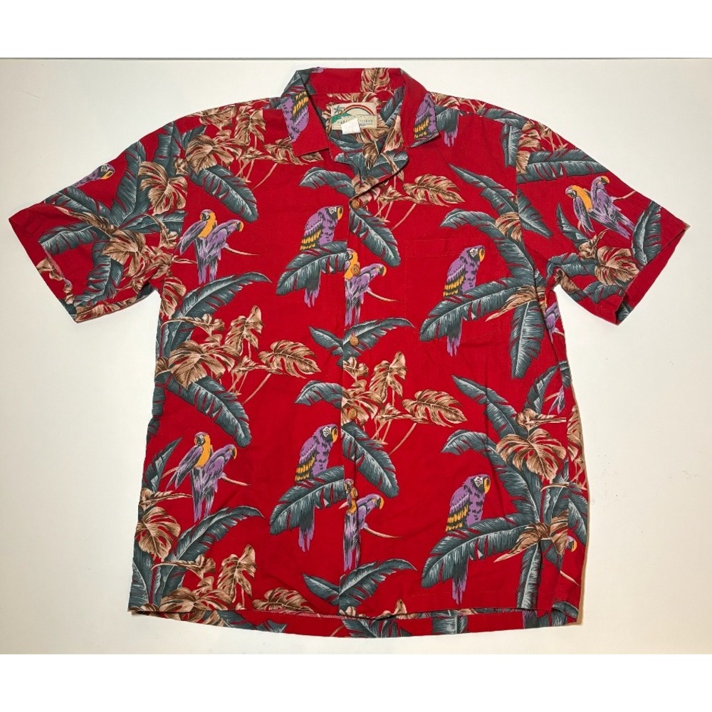 Mens Vintage Paradise Found Hawaiian Short Sleeve Shirt | Magnum PI | Medium